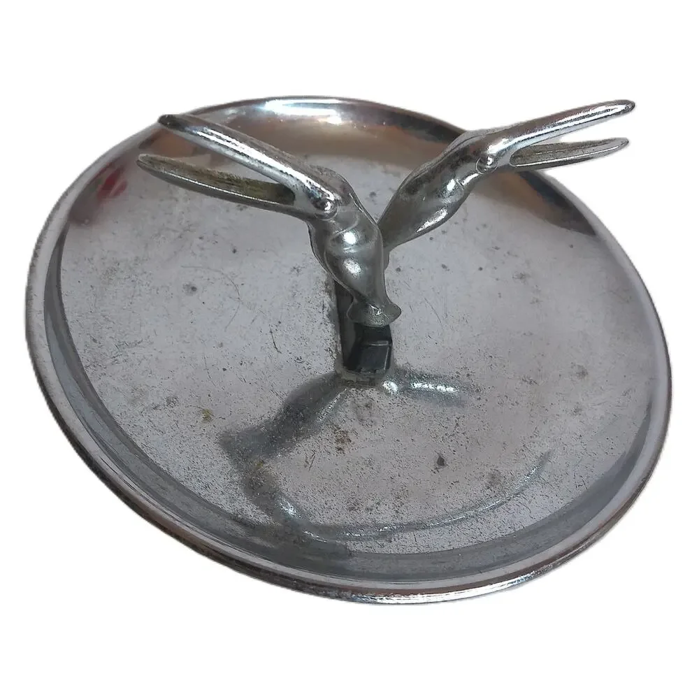 Vintage Hamilton 1950s Art Deco Chrome Pelican Or Toucan Pincherette Ashtray